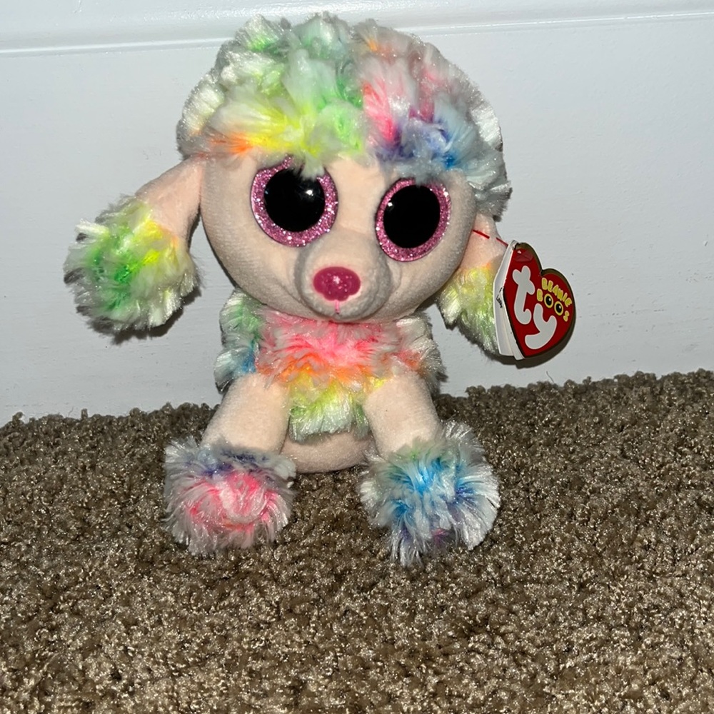 TY Beanie Boo Rainbow The Poodle